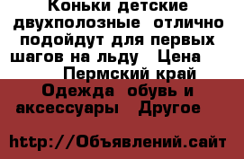 Коньки детские двухполозные, отлично подойдут для первых шагов на льду › Цена ­ 800 - Пермский край Одежда, обувь и аксессуары » Другое   